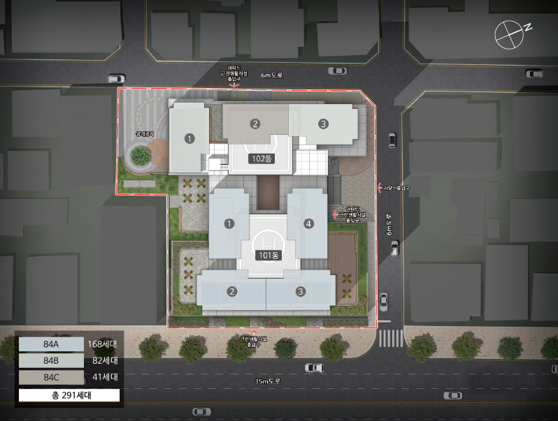 동래 에코팰리스 리안 단지배치도 이미지