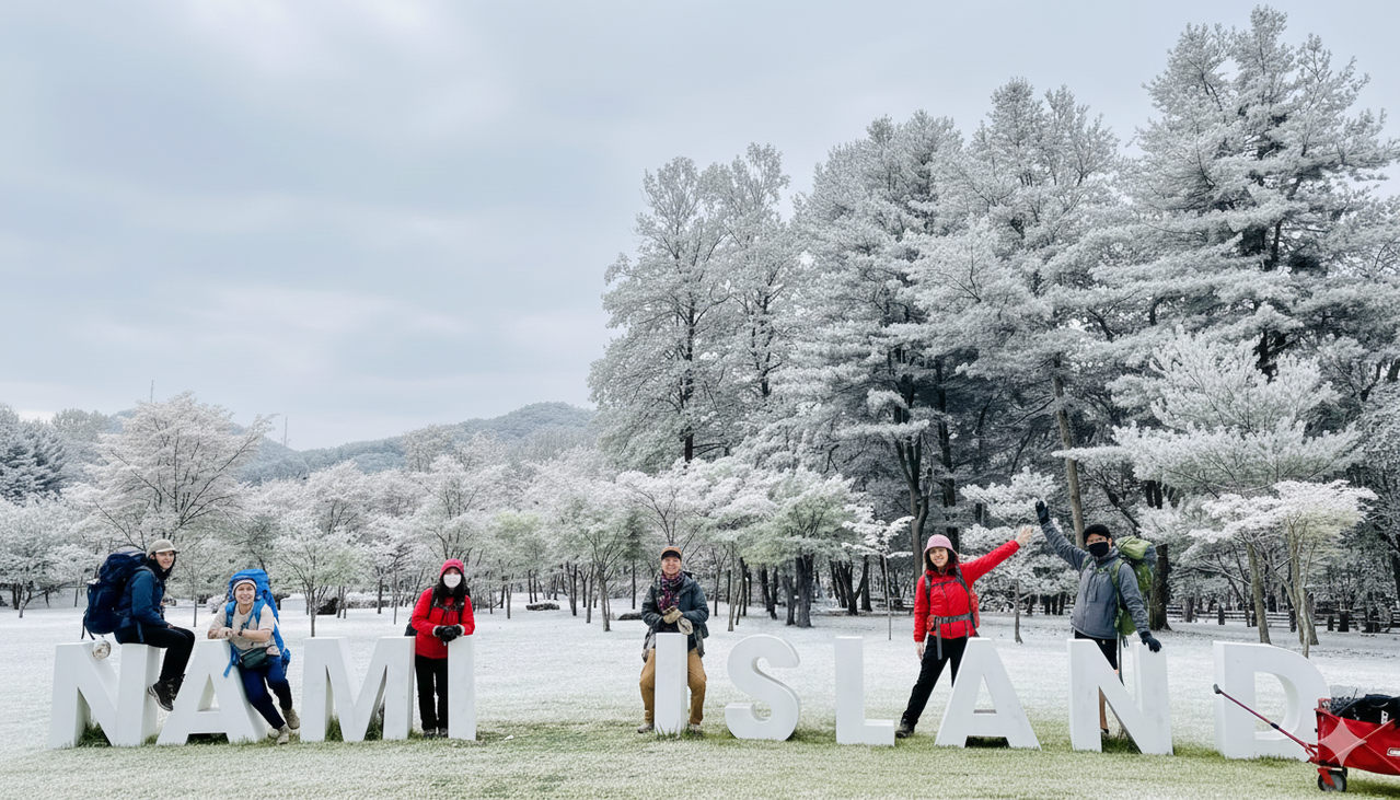 봄에는 화사한 벚꽃 향기 속으로 🌸  여름에는 시원 짜릿한 물결 속으로 🌊  가을에는 낭만 가득한 단풍 속으로 🍁  겨울에는 눈부신 설경의 동화 속으로 ❄️