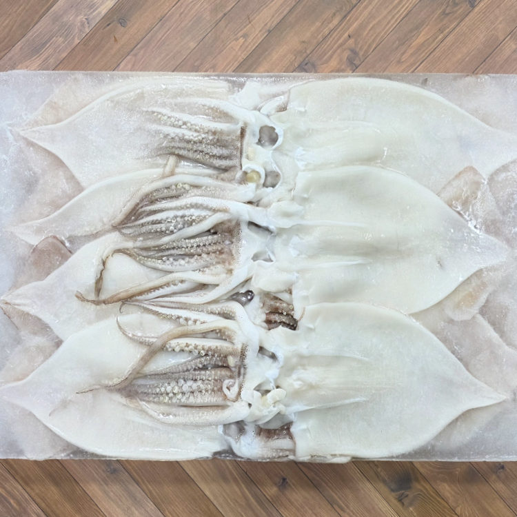 케이(K)푸드 할복 오징어 원양산(탈피), 중국산(무탈피) 4kg