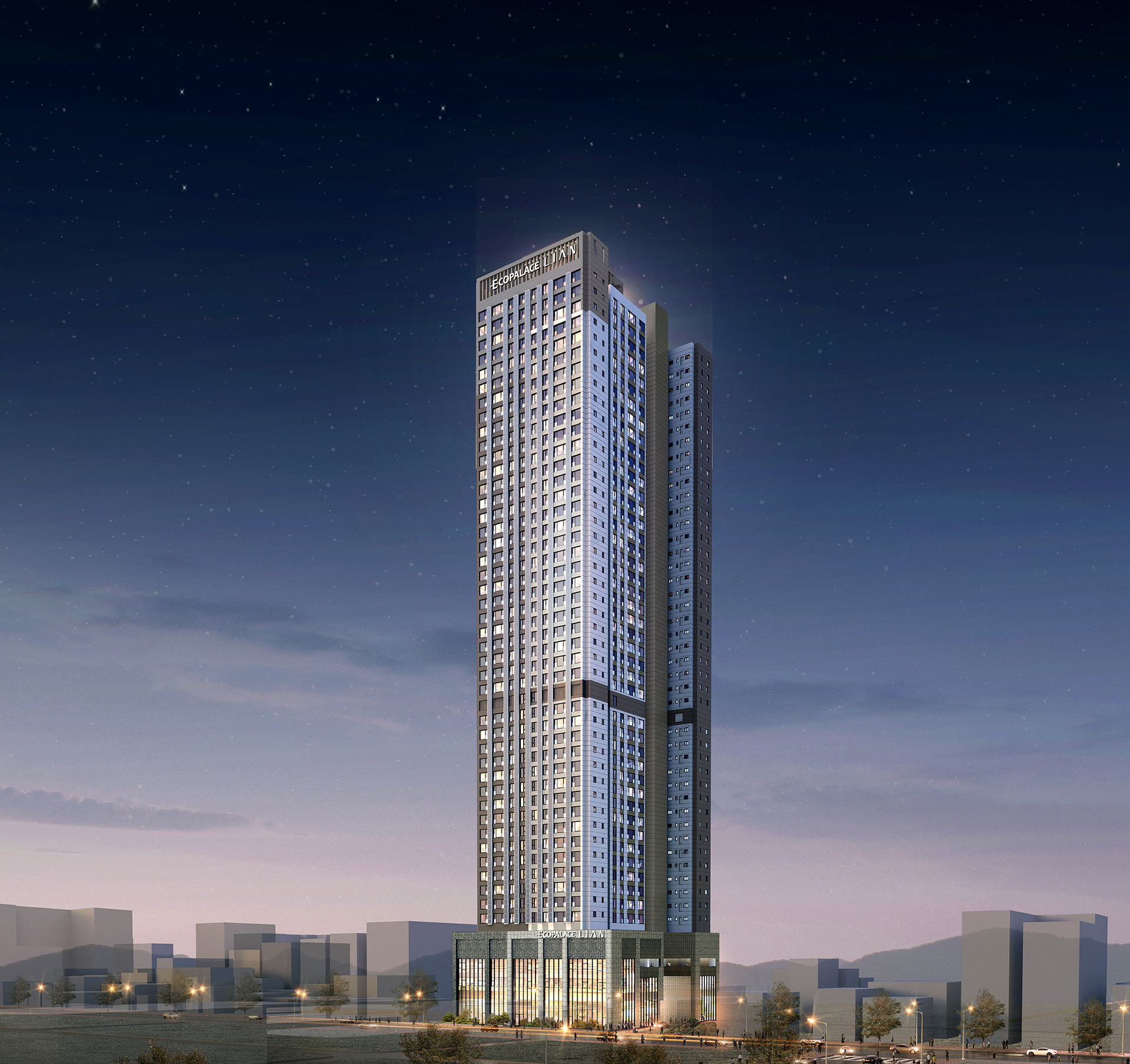 동래 에코팰리스 아시아드 리안 사업개요 안내 이미지, 위치·규모·세대수·층수·주차대수 등 주요 개발 정보를 요약한 자료