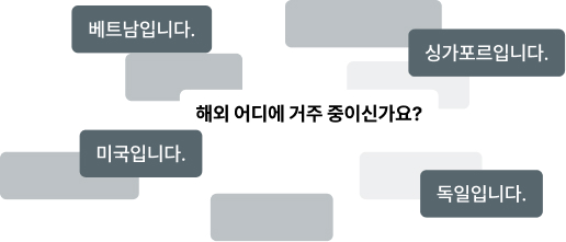 해외 어디에 거주 중이신가요?