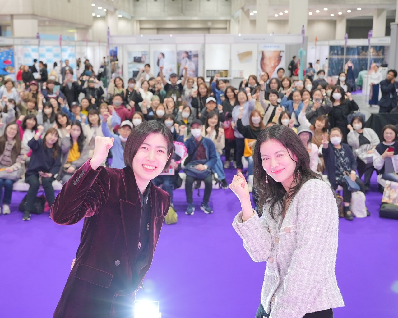 Main stage at Korea Expo—guest photo time with a packed audience