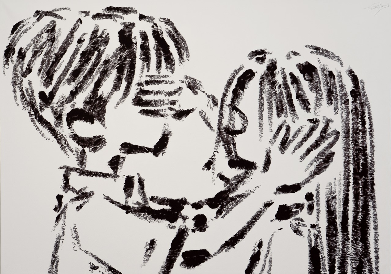 #rest 2025, 종이에 볼펜, 볼펜 잉크, 109 x 77cm