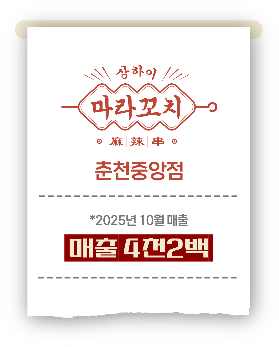 한달 평균 매출 약 50,000,000원