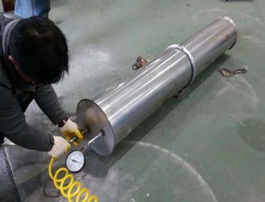 실란트 없이, 불연패킹만 설치했을 때의 기압 시험