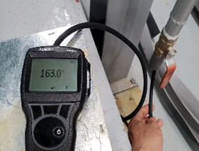 연도 사용 중, 내부 압력(연돌효과)에 대한 실험