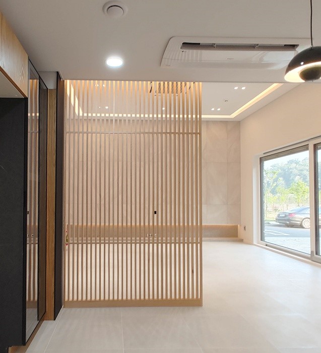 간살도어 파티션형, 공간 분리용 슬랫 구조