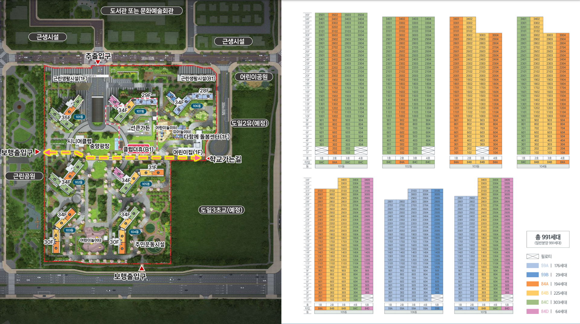 평택 브레인시티 한신더휴 단지구성