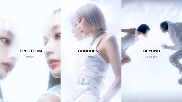 SPECTRUM, CONFIDENCE, BEYOND 문구를 세 사진에 나눠 적은 SEESUN 표지