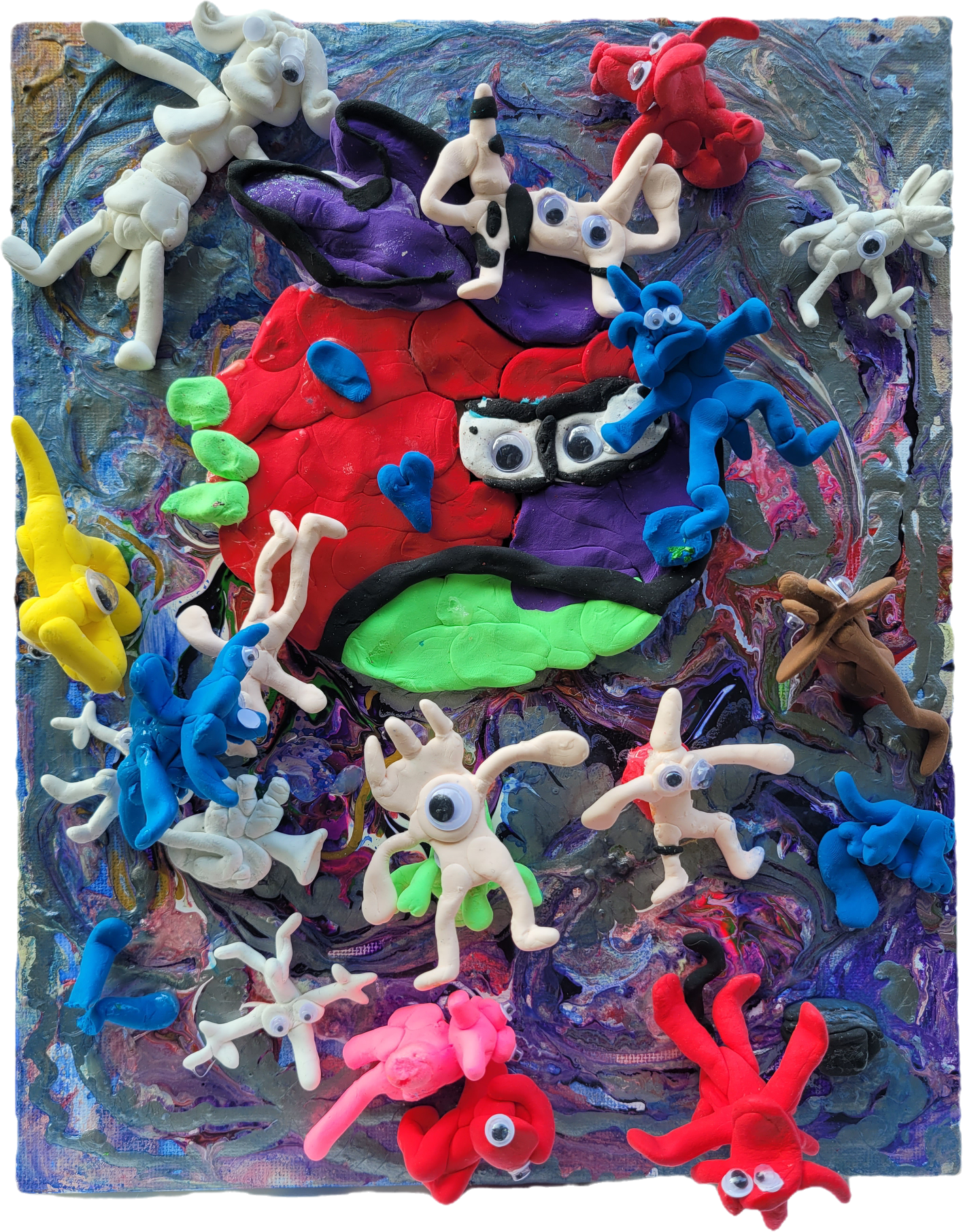 A Scary but Exciting Space, 22×27cm, Mixed media on canvas, 2024