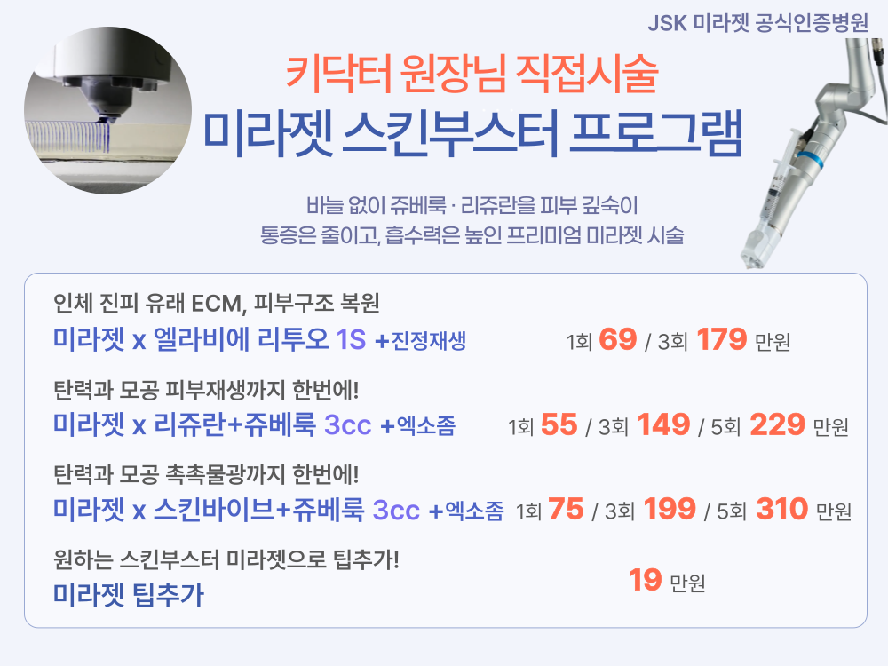 공식인증병원, 키닥터 직접시술 원주 원더스의원의 미라젯 리쥬란 쥬베룩