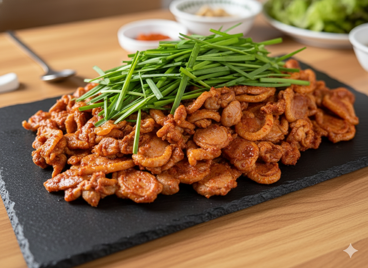 매콤달콤 국내산 오리주물럭 불고기 부추와 양파 볶음 조리예