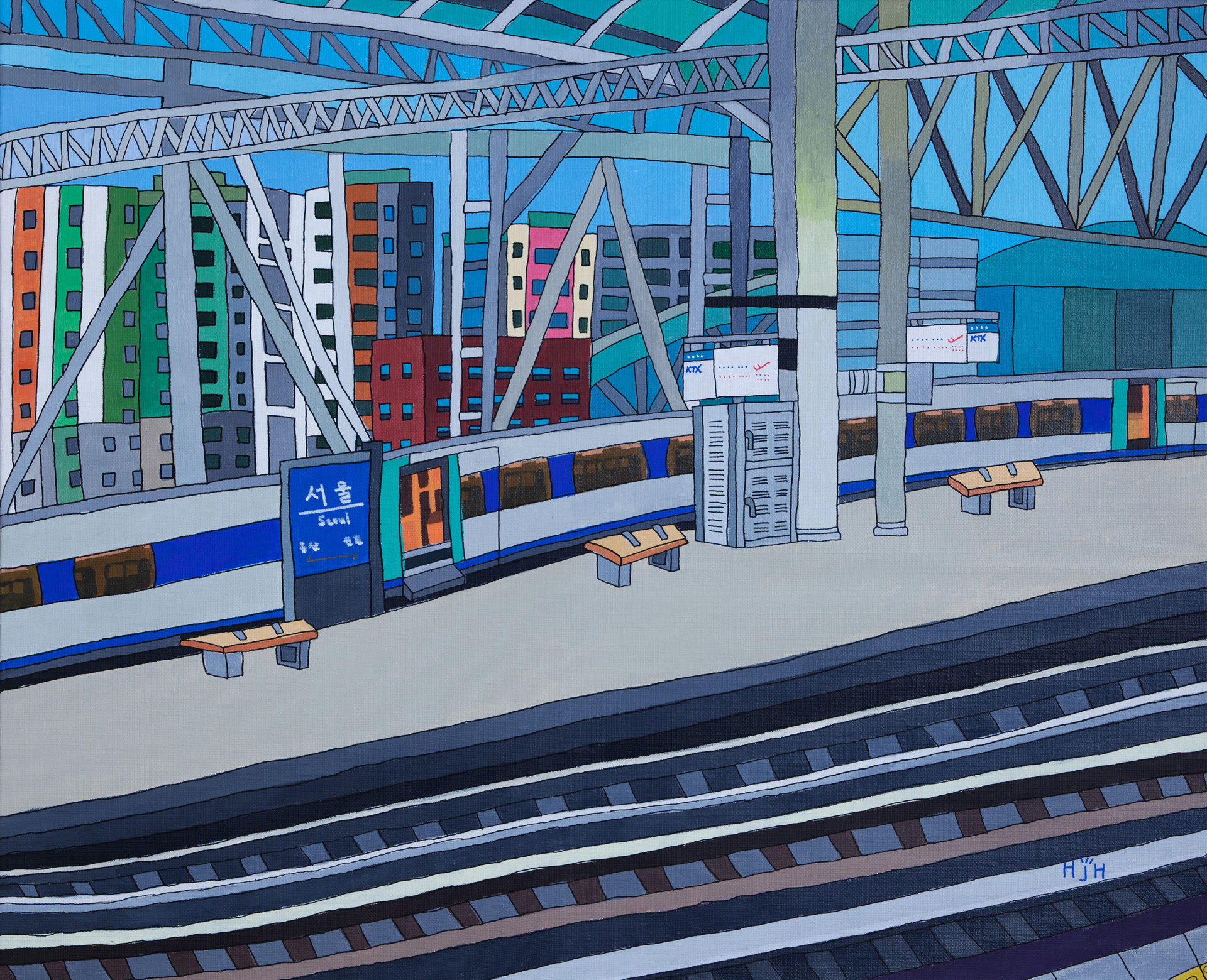 이른아침의 서울역, 65.1x53cm, Acrylic on canvas, 2025