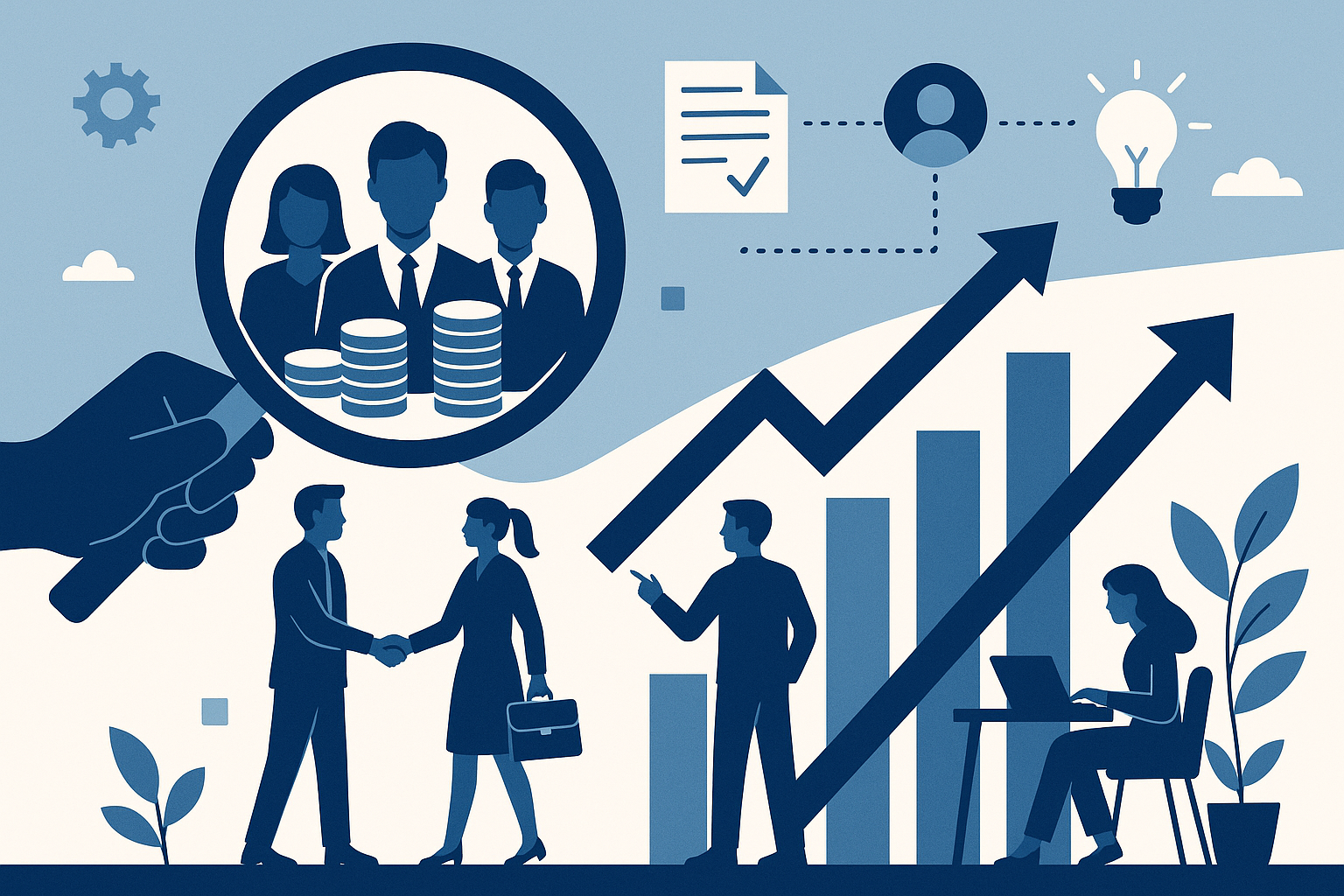 시장 분석과 협업을 통해 B2B 신규 고객을 찾는 과정을 나타낸 그림