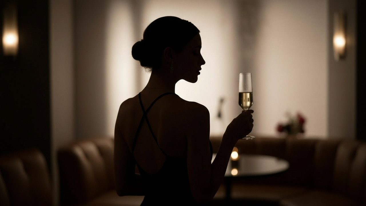 제주룸싸롱 프라이빗 라운지 공간의 실루엣 분위기