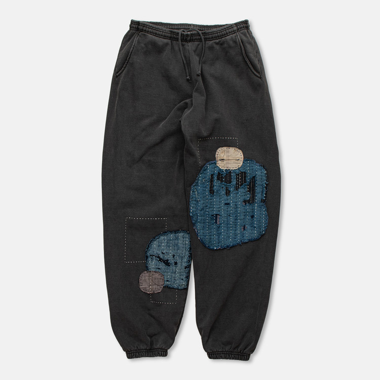NO.276 DISTRESSED SASHIKO PATCHWORK SWEAT PANTS : twostandard