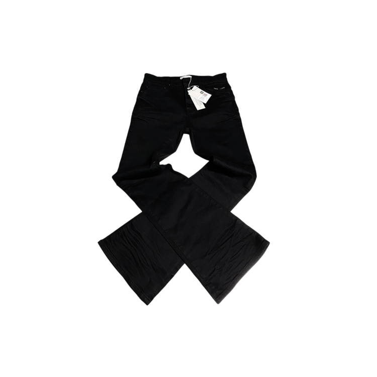 MU.30 Anti Fxxking Logo Play Stretch Flare Black Jeans : Undermycar