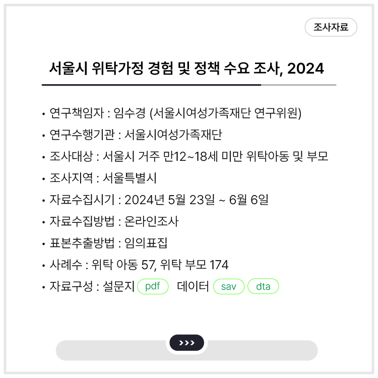 <서울시 위탁가정 경험 및 정책 수요 조사, 2024>