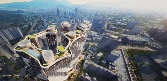 범천 1-1 구역 힐스테이트 아이코닉 항공 투시도