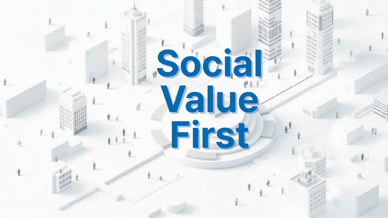 사회적 가치를 최우선으로 두는 이큐포올(EQ4ALL)의 소셜 임팩트 중심 철학을 표현한 이미지