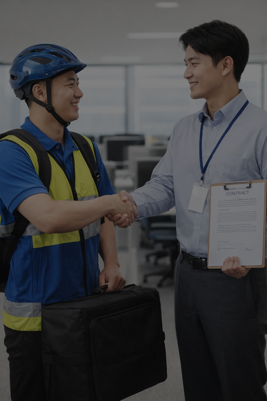 <b>대전 중구 퀵서비스 <br>빠르고 간편한 기사 등록 절차로<br> 바로 시작하실 수 있습니다.</b>