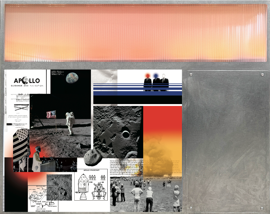 로칸킴 ROKKANKIM, Light of space race 3, 2026, LED light, LED dimmer, steel frame, PC, pigment print, 80.5x100.5x6cm