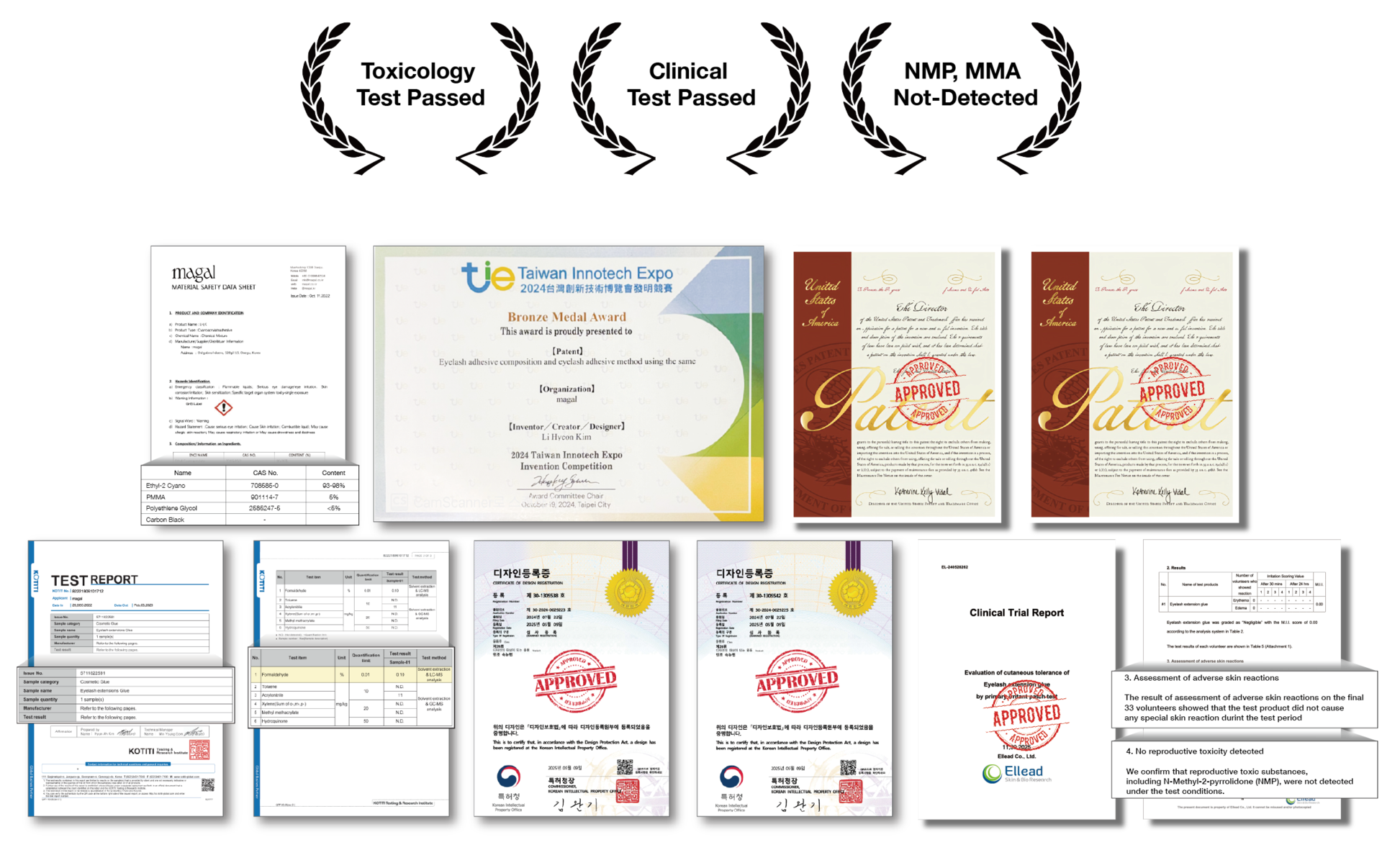 Lash glue toxicology test result