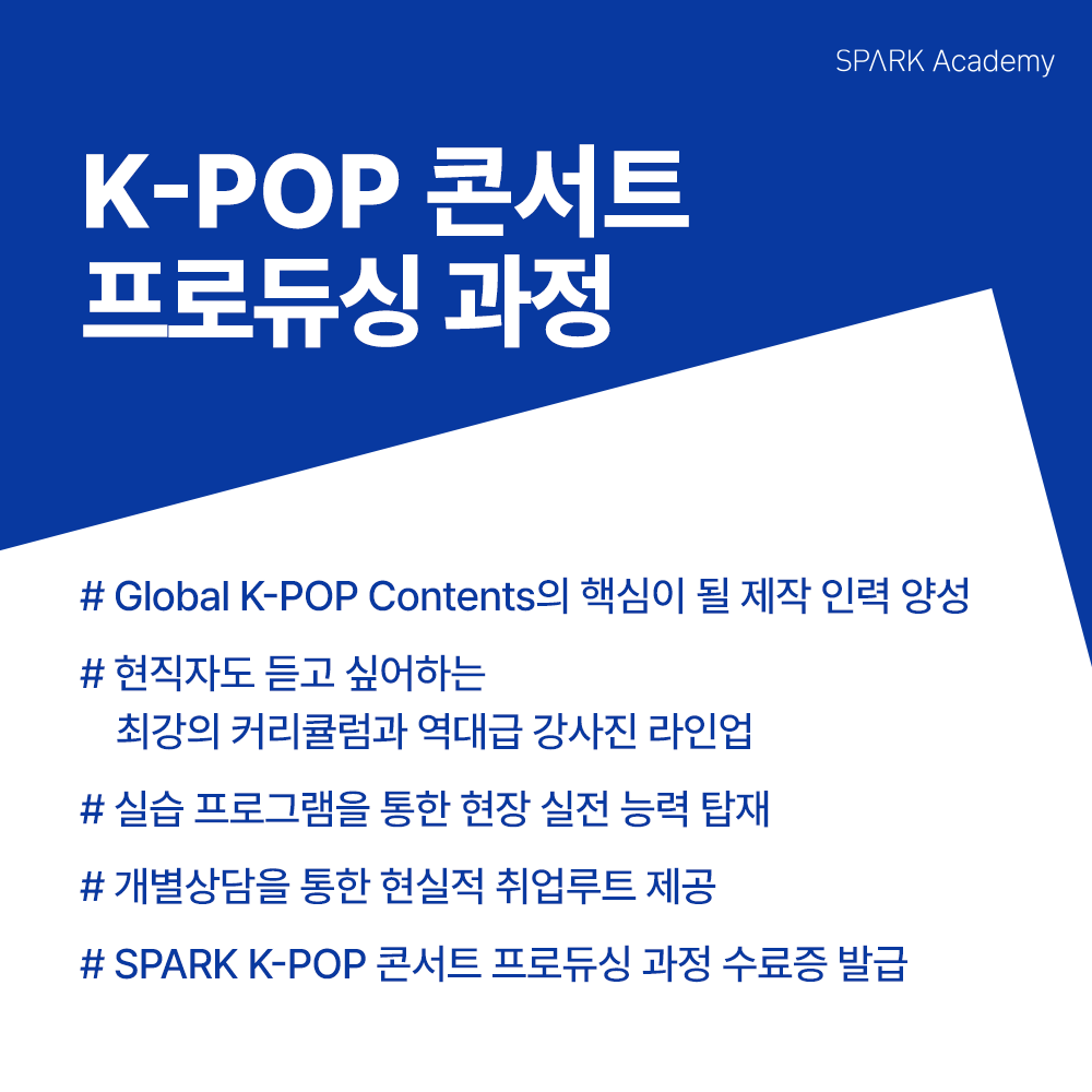 스파크아카데미 KPOP콘서트 프로듀싱과정 소개