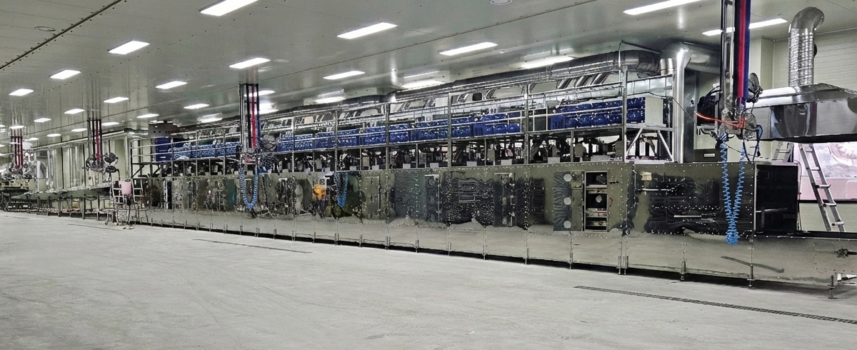 비손테크 인터내셔널이 설계 및 제조한 대규모 연속식 3단 증숙·건조 시스템 전경 