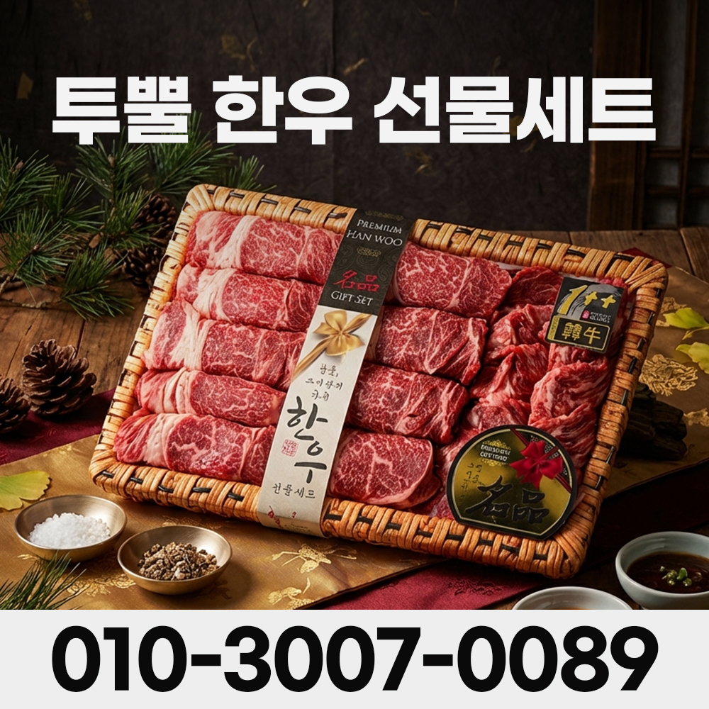 부산 한우 선물 세트 꽃등심 제비추리 갈비살