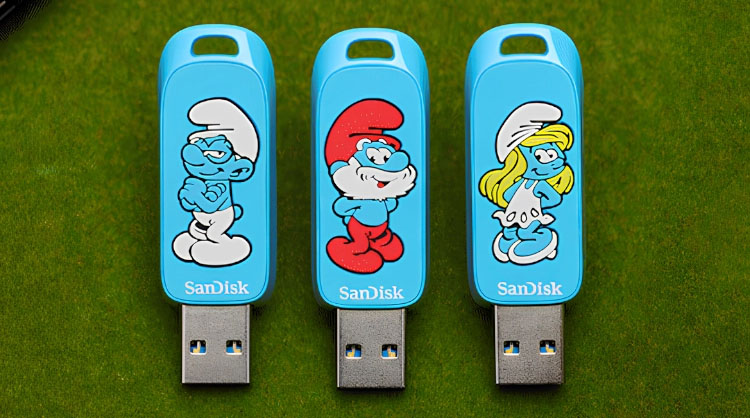 샌디스크 정품 메모리 단독판매 스머프에디션 USB드라이브 오직 이앤엘에서만!