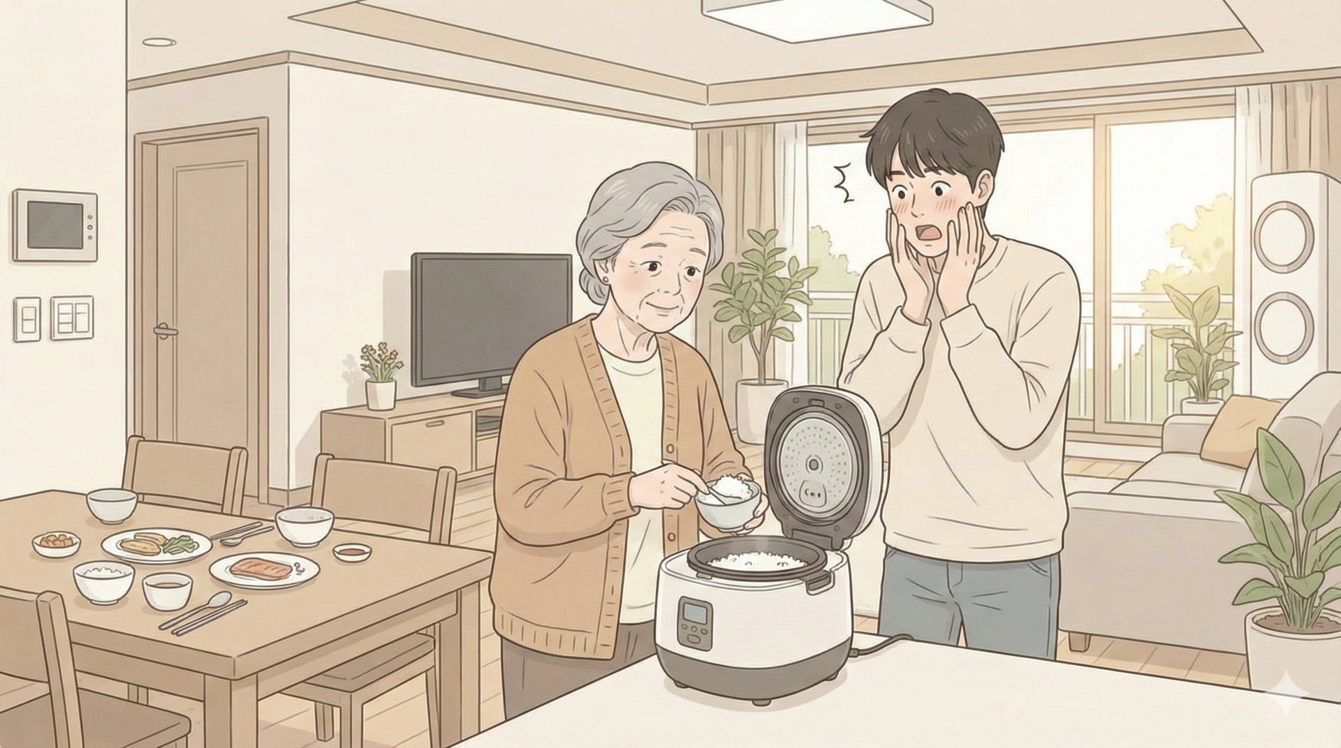 자녀와 함께 자산관리에 대한 상담을 받는 60대 어르신의 모습