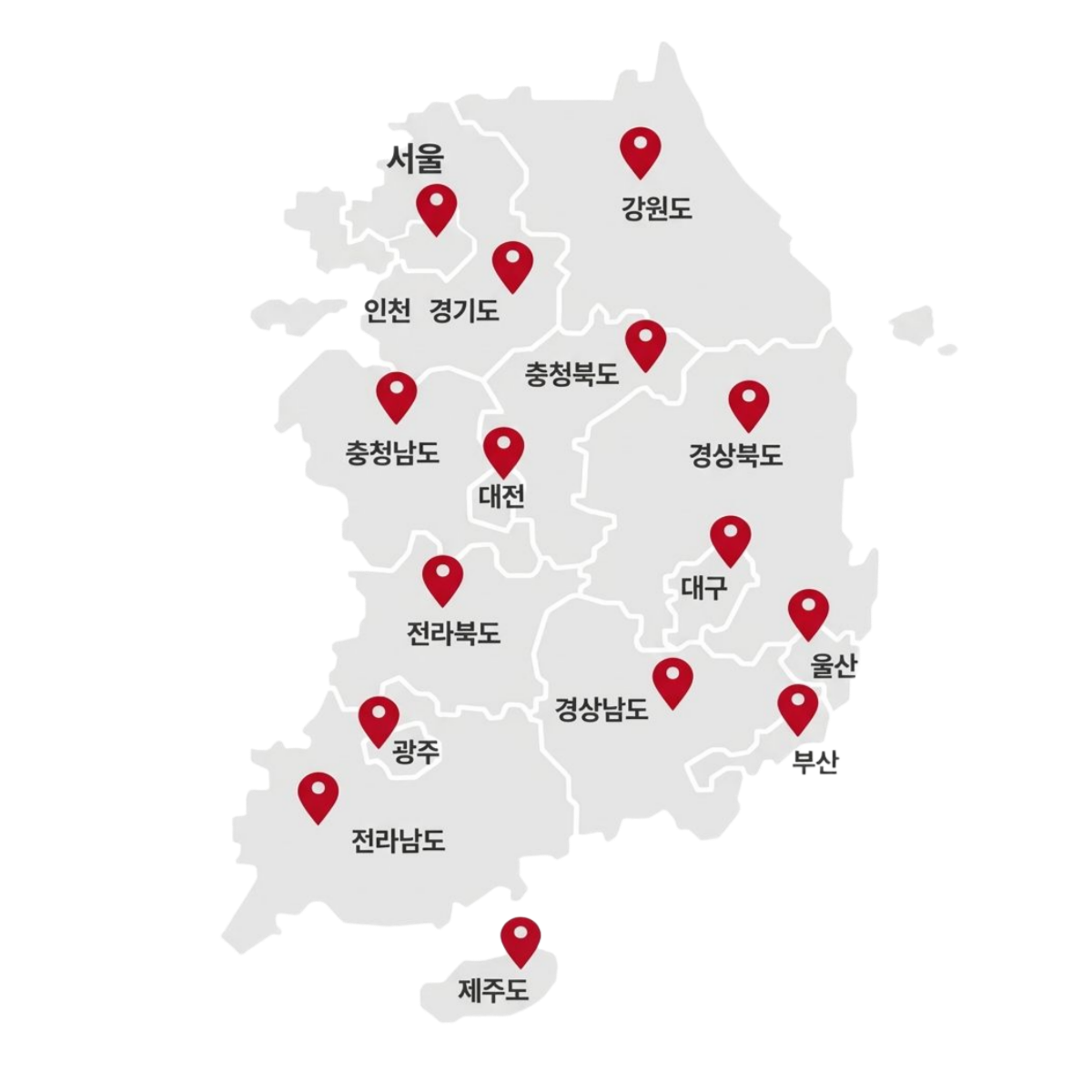 전국 100개+ 서비스 네트워크 분포도