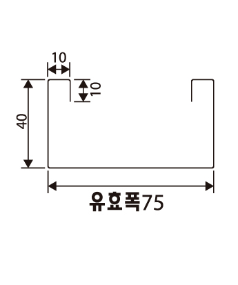 에스틸 루버강판 스터드 중 단면도