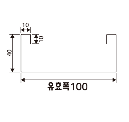 엠스틸 루버강판 스터드 대 단면도