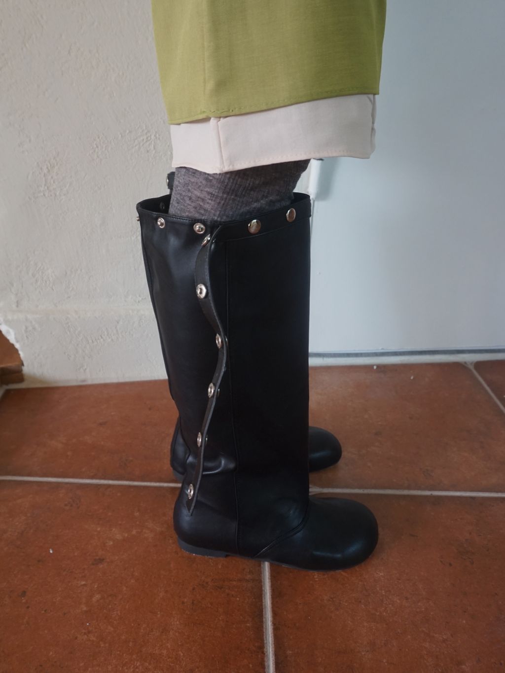 snap strap long boots : ERR | 이알알
