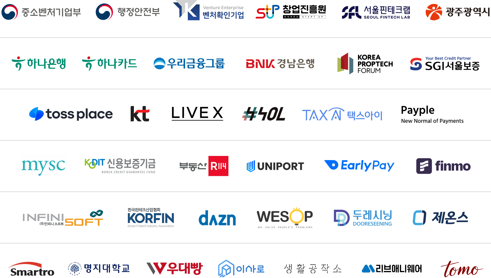 하나은행, 하나카드, 우리금융그룹, 경남은행, 광주광역시, 부산광역시 등 국내 1금융권과 지자체가 선택한 파트너 집업페이 월세 카드결제 서비스