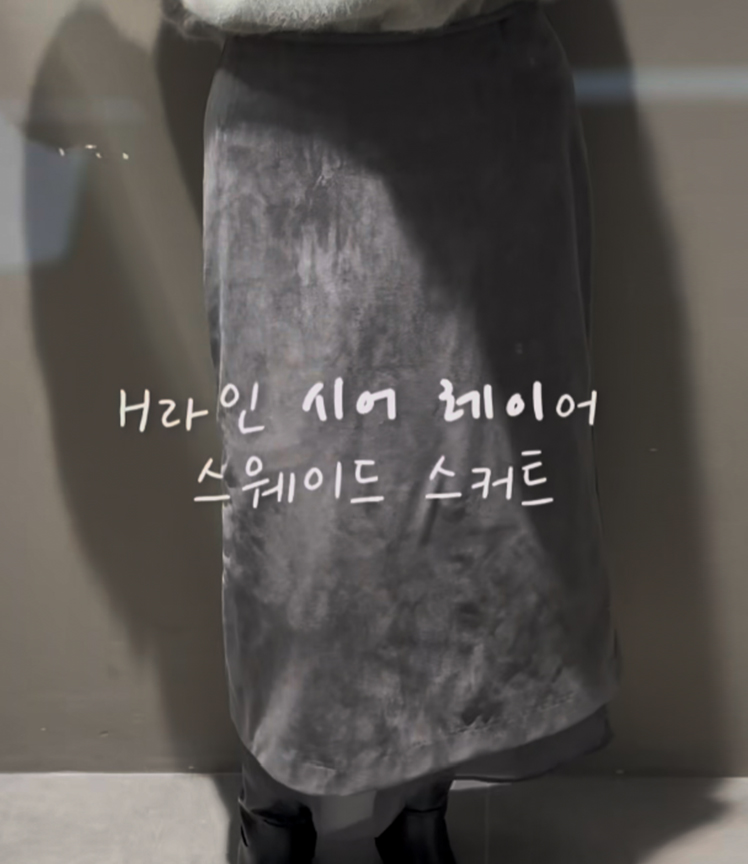  PW2TASK02 H라인 시어 스웨이드 스커트