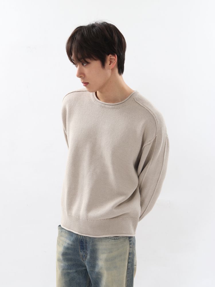 Not Cut-off edge crop knit : jullo