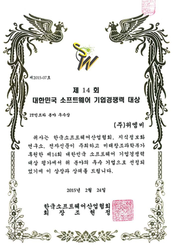 제14회 대한민국 소프트웨어 기업경쟁력 대상