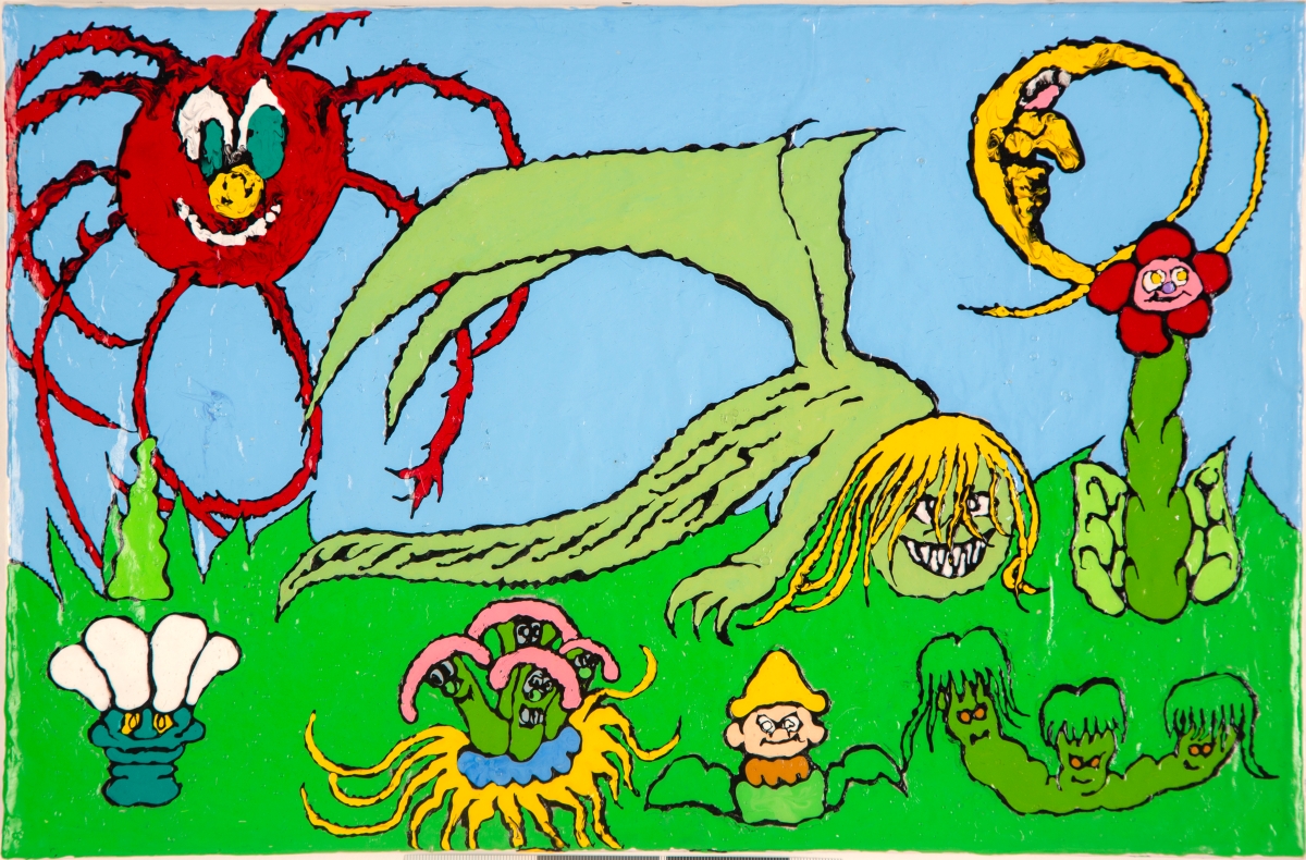 돌연변이 정원 Mutant Garden, 2025, 27.3*40.9cm, Mixed Media on Canvas