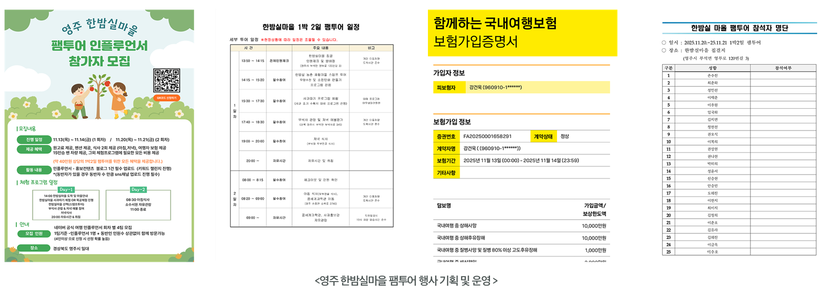 영주 한밤실마을 팸투어 진행