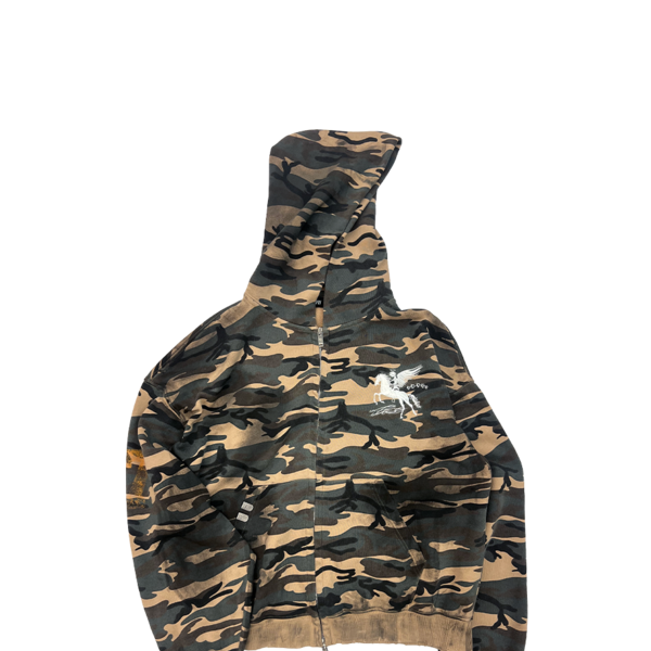 DIRTY FALLING ANGEL ZIP-UP HOODIE - DIRTY CAMO : PACOSPLY