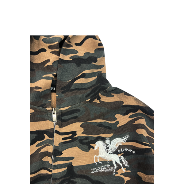 DIRTY FALLING ANGEL ZIP-UP HOODIE - DIRTY CAMO : PACOSPLY