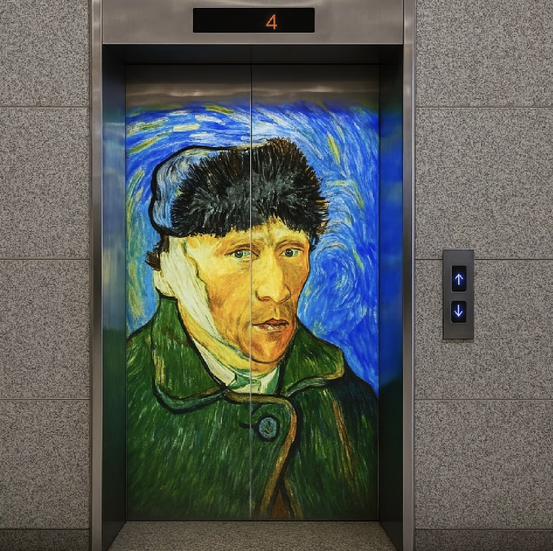 공간 규모에 맞게 설치된 빔프로젝터가 대형 스크린에 영상을 투사하는 모습