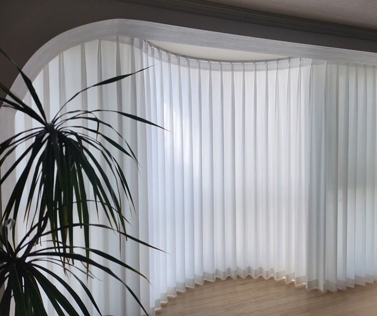 베란다 이쁜 커튼 블라인드 곡선 라운드 쉬폰 추천 