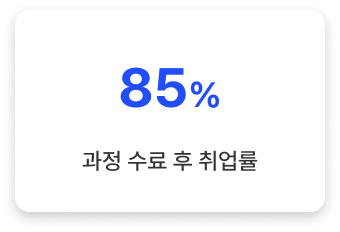 과정 수료 후 취업률 85%
