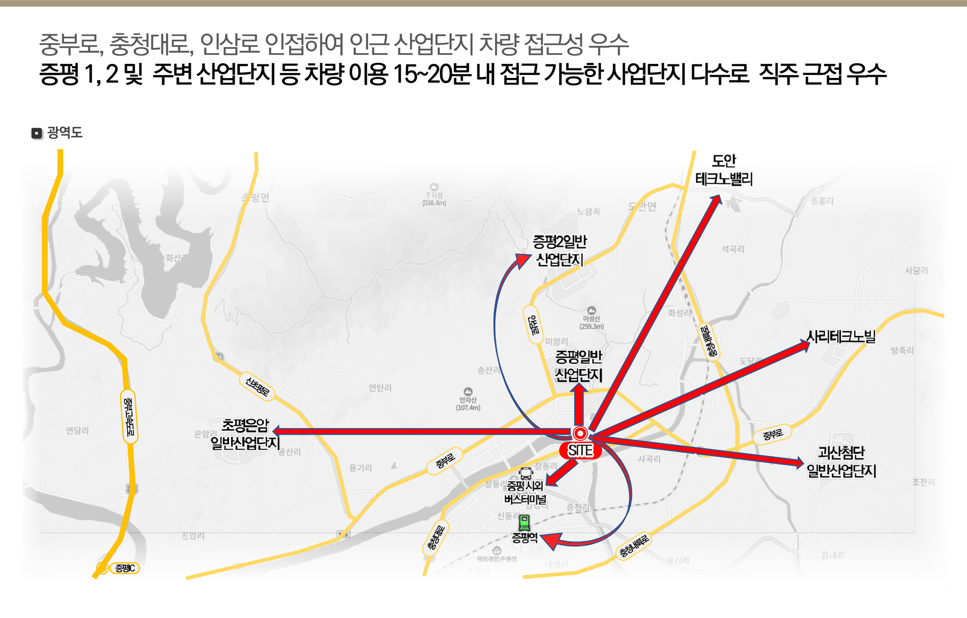 증평 에듀 리버파크 광역위치도