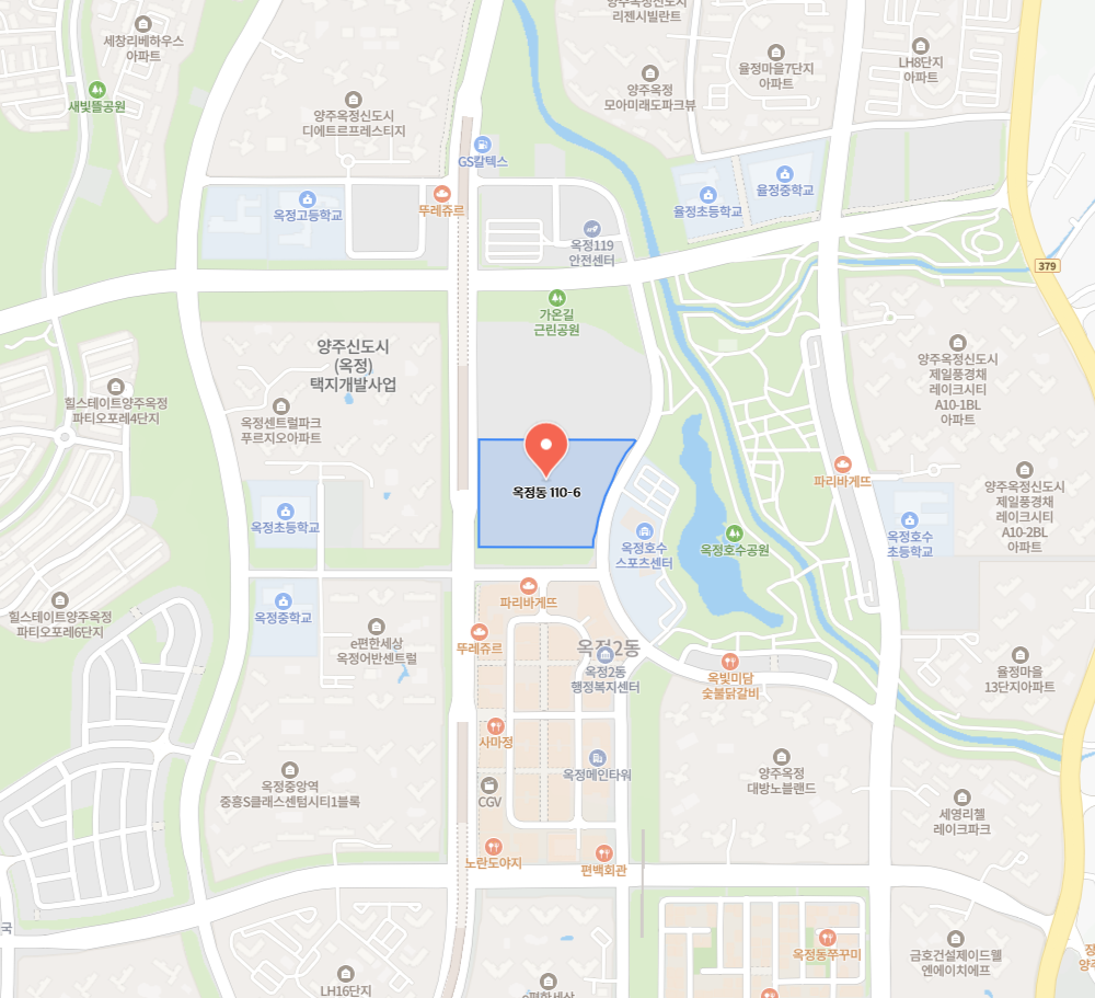 양주 옥정중앙역 디에트르 지도