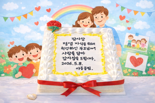 감사장 케이크 만들기